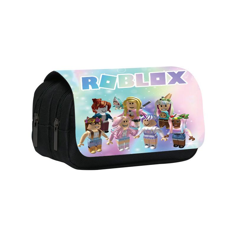 Roblox Muster Doppelschicht Flip Cover Schüler Schreibwaren Aufbewahrung Federmäppchen Für Kinder Und Jugendliche