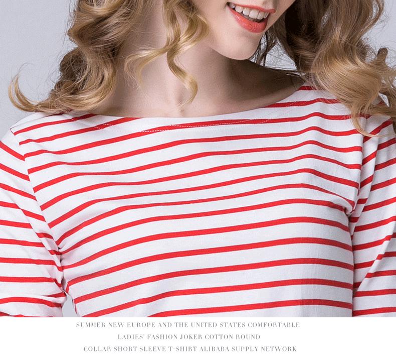 2022 Women's Slimming One-Shoulder Black & White Striped Long Sleeve T-Shirt