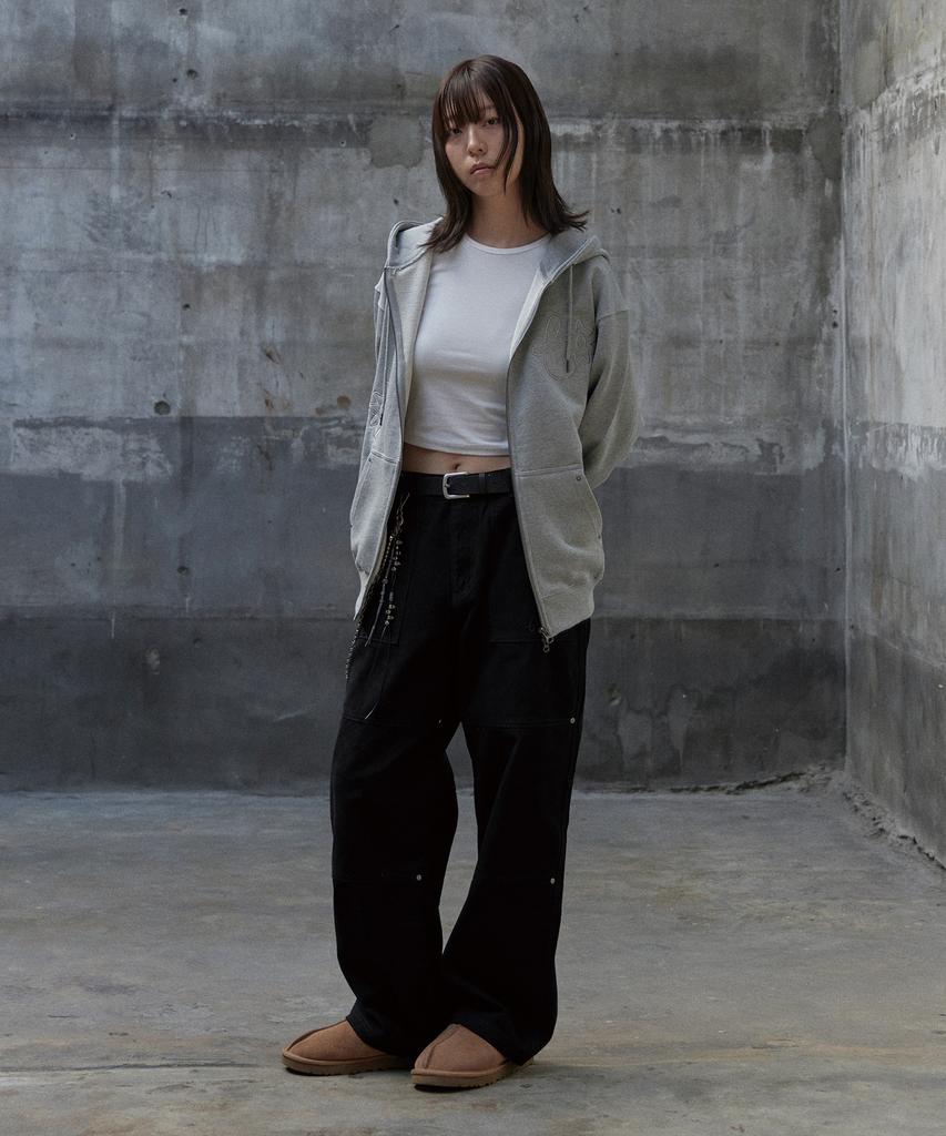 Tonilolenseu Washed Double Knee Pants Black