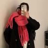 Thickened warm scarf women's winter versatile wool scarf soft waxy lengthened new shawl sense of quality