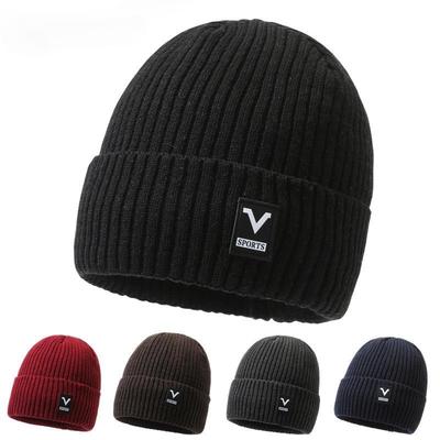 Autumn and Winter Men's Wool Hat, Warm Ear Protector, Knitted Hat, Ski Hat, Cold-proof Outdoor Youth Velvet Pullover Hat