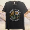 Vintage Summer Boys Tshirt Immigrants Make America Great Sunflowers Design Short Sleeve Rock Crew Neck Tee Shirt Teeshirt Male