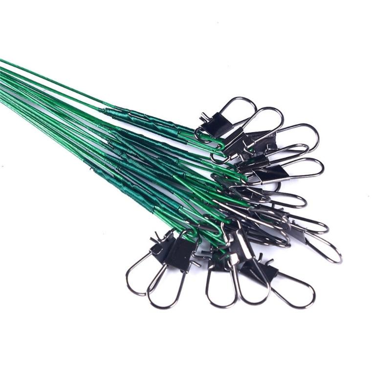 50 szt. Przypony z drutu wędkarskiego ze krętlikami i agrafkami, Przypony z drutu wędkarskiego ze stali nierdzewnej, Złącza agrafkowe
