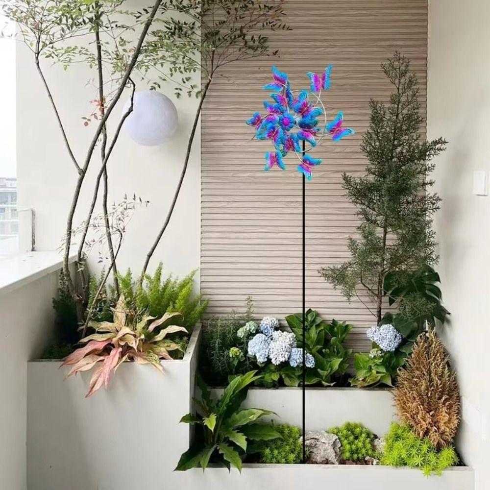 Removable Metal Windmill Rotating Wind Collectors Rotator Gardening Plug Pinwheel  Lawn