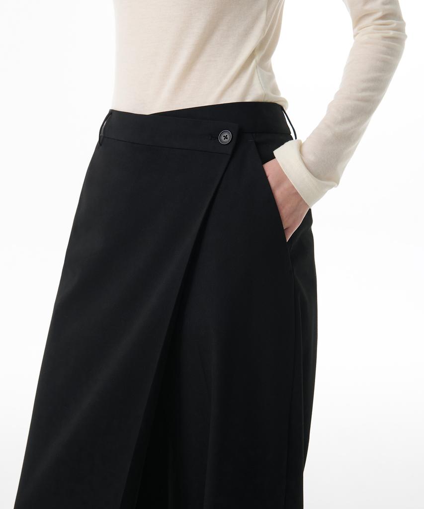 MUSINSA STANDARD WOMAN Women'S Wide Wrap Slacks [Black]