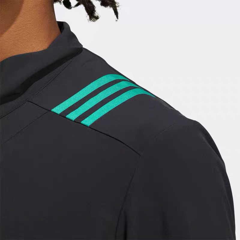 Adidas Logo Printed Stripe Single Row Zipper Jacket Men Jacket Black HE5238