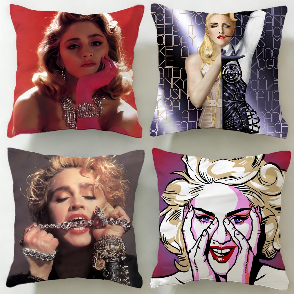 classic singer Madonna Cushion Cover Soft EasyWash Pillow Case Versatile for Couch Bed Travel and Office