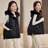 Fall and Winter New Women's Lightweight Sleeveless Undershirt Jacket Hooded Thickened Warm Sports Casual Loose Jacket