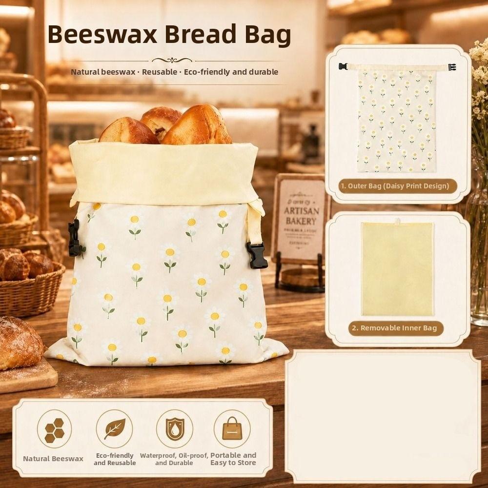 Sacos de Pão Reutilizáveis de Cera de Abelha Sacos de Armazenamento de Alimentos Revestidos com Cera de Abelha Sacos para Pão de Fermentação Natural Armazenamento de Queijo