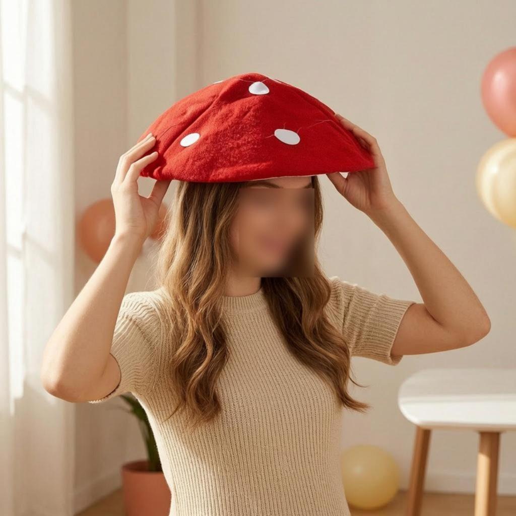 Kostümhut mit breiter Krempe, beige Basis für Rollenspiele, Festivals, Bühnenauftritte
