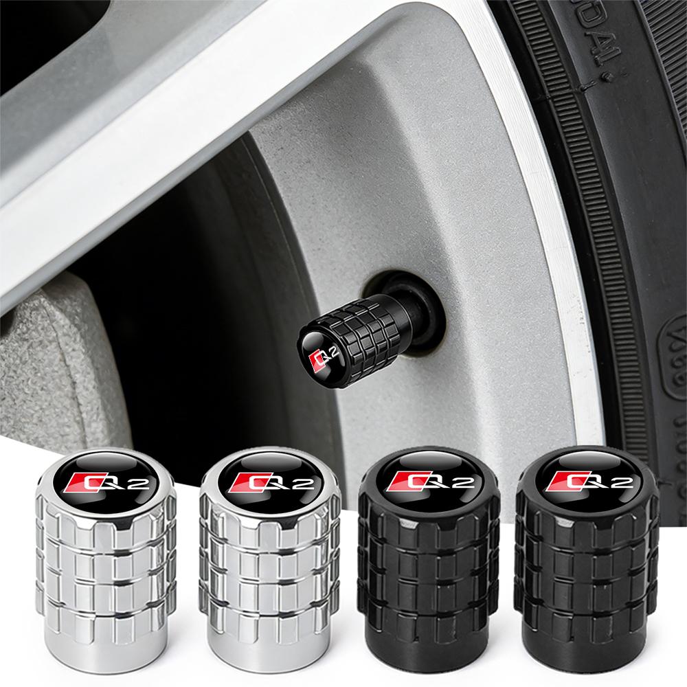 2026 4Pcs Car Metal Wheel Tire Air Valve Dust Caps Accessories With Logo For Audi Q5 Q4 A4 A6 A7 A5 A3 Q3 Q2 A1 A8 TT S1 S3 Q7 SQ5 S4