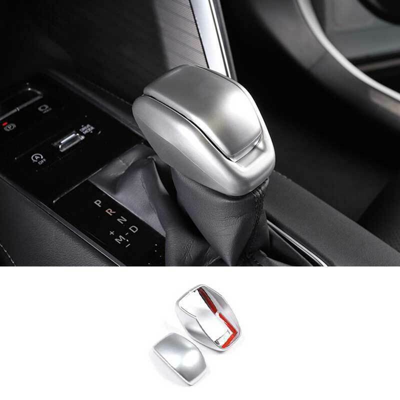 For Toyota Venza 2021-2023 Matte Silver Console Gear Shift Knob Cover Trim 2pcs