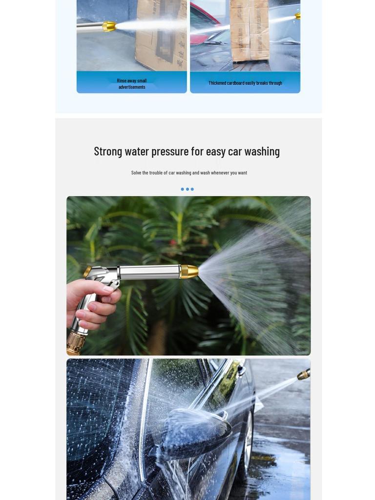 Hochdruck-Metall-Wasserpistole für Auto- und Bodenreinigung - Leistungsstarkes Sprühdüse