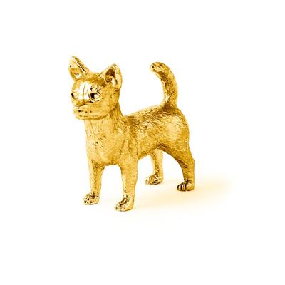 Coleção de figuras de cães de arte britânica banhadas a ouro de 22 quilates Chihuahua (suave)
