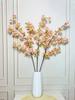 Artificial Cherry Flower Branch 4 Pronged Romantic False Flower Branch Decoration for Home Living Room Bedroom White