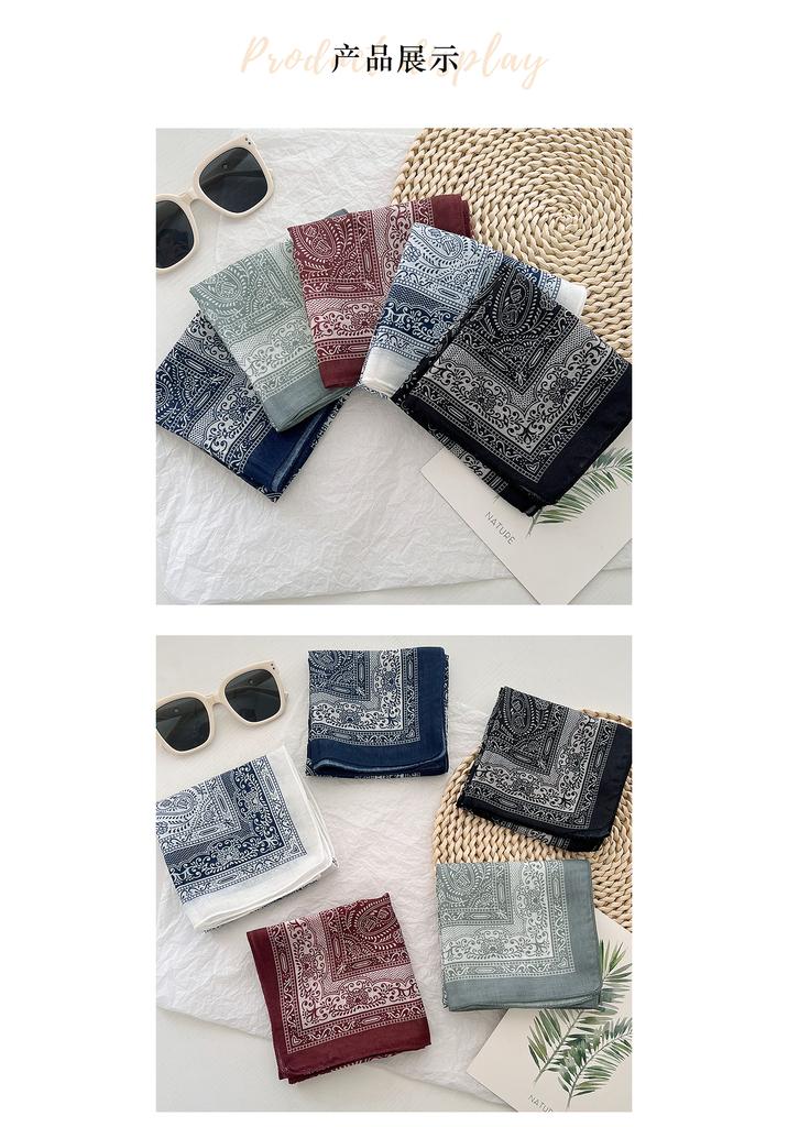 Japanese Retro Paisley Small Square Scarf For Women Multi Functional Neck Scarf For Hair Bag Decoration