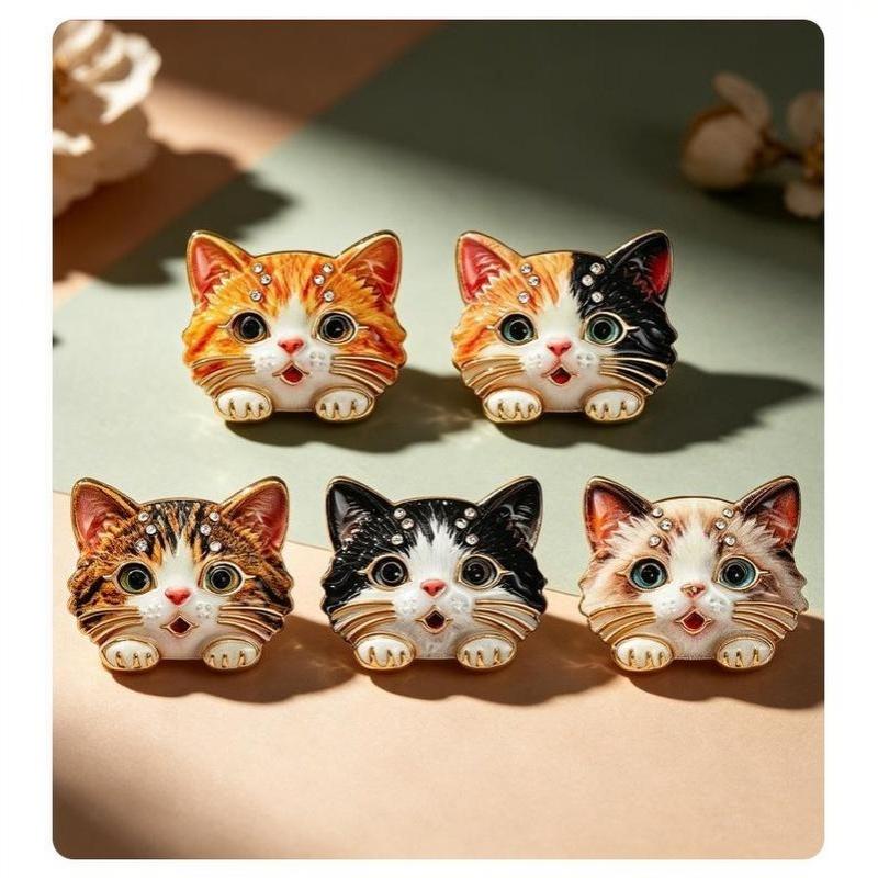 1Pcs Unisex Cute Kitten Animal Pets Casual Party Brooch Pin Gifts Adorable Cat Brooches For Women