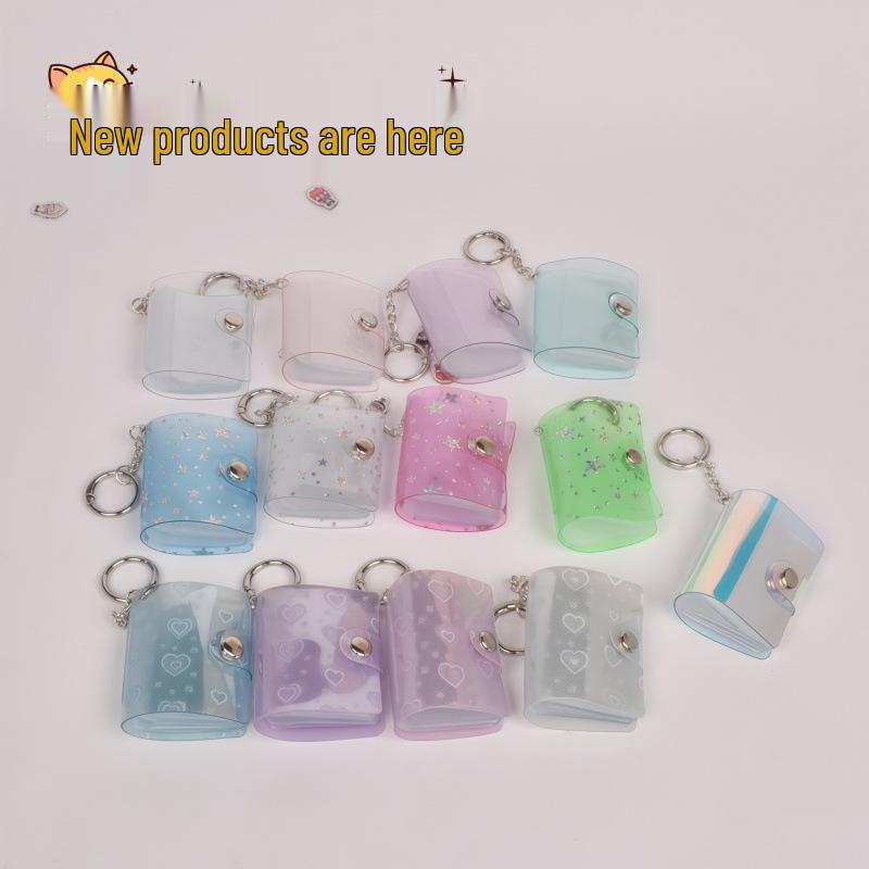 Korean Style Iridescent Laser Mini Card Holder & 1-2 Inch Keychain Photo Album