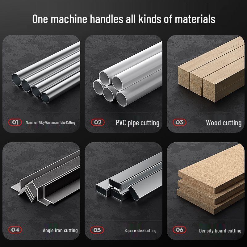 High-Precision 10" Aluminum Cutting Machine & 12" 45° Miter Saw for Wood Corners