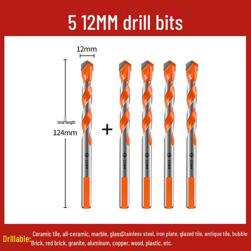 Tiangong Alloy Triangle Drill Bit for Concrete, Tile, Glass, & Cement - 6-12mm