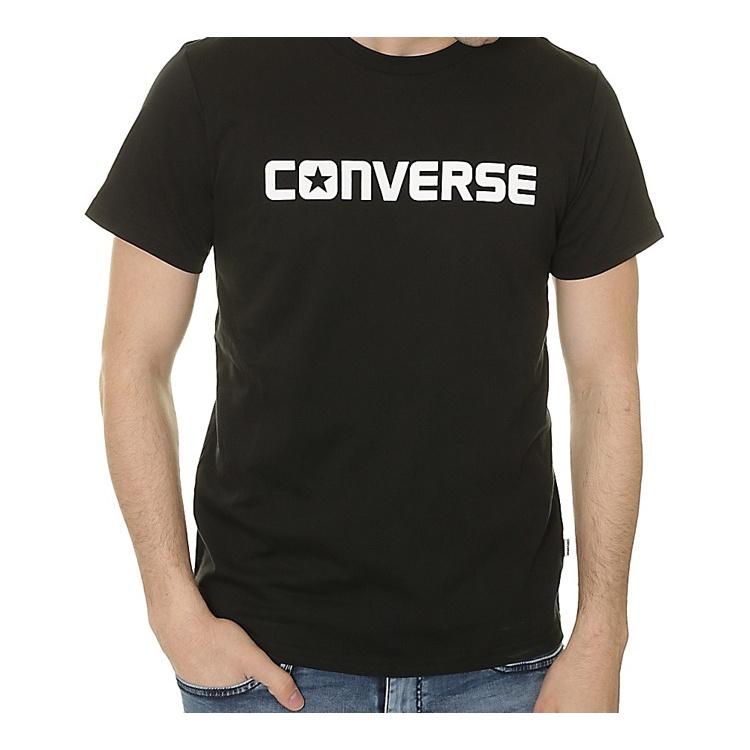 Men's Converse Pure Cotton Alphabet Short Sleeve Black 10001970-A02