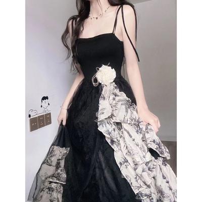 Artistic Dress, Elegant Sleeveless Suspender Dress For Women