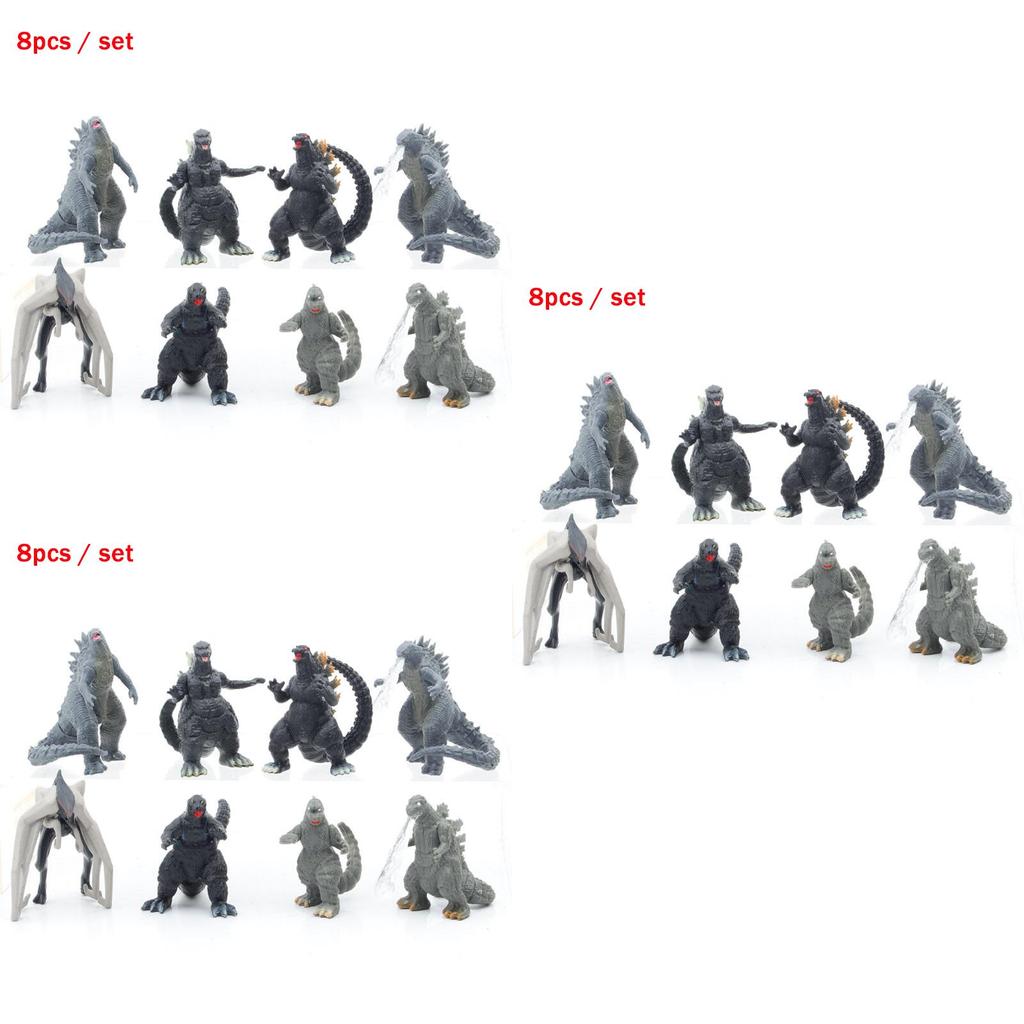 Eight Piece Godzilla Kong Kim Battle Dinosaur Pvc Action Figure Collection For Kids And Decor