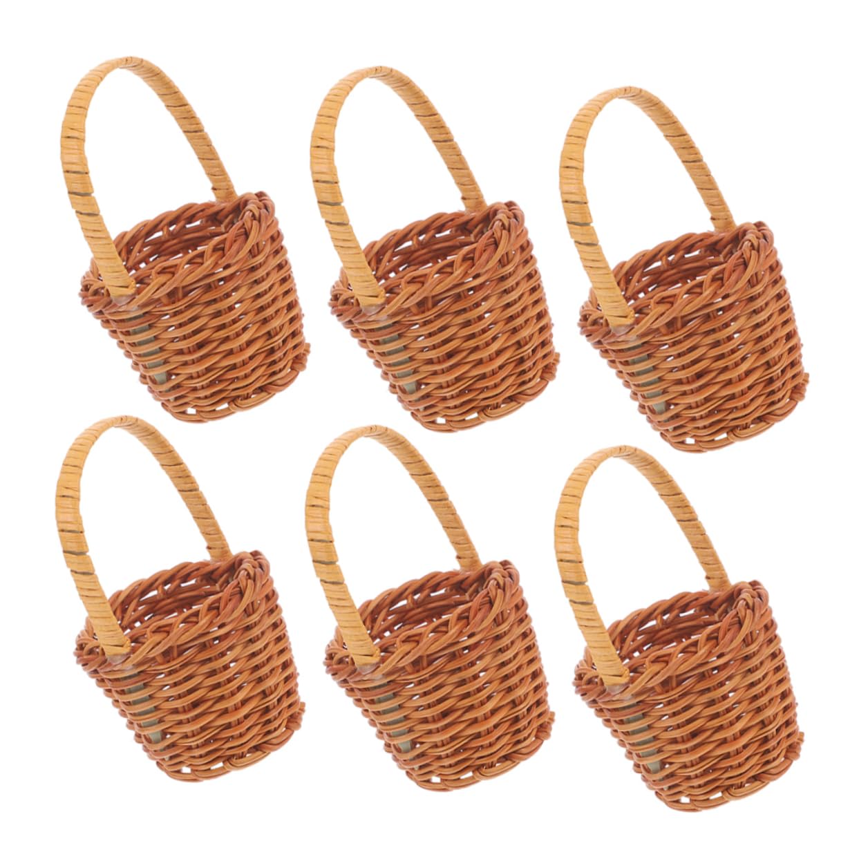

Ciieeo 6-Piece Mini Baskets, Wicker Baskets, Small House Accessories, Miniature Storage Basket Decor, Miniature Flowers, Dollhouse Knitting