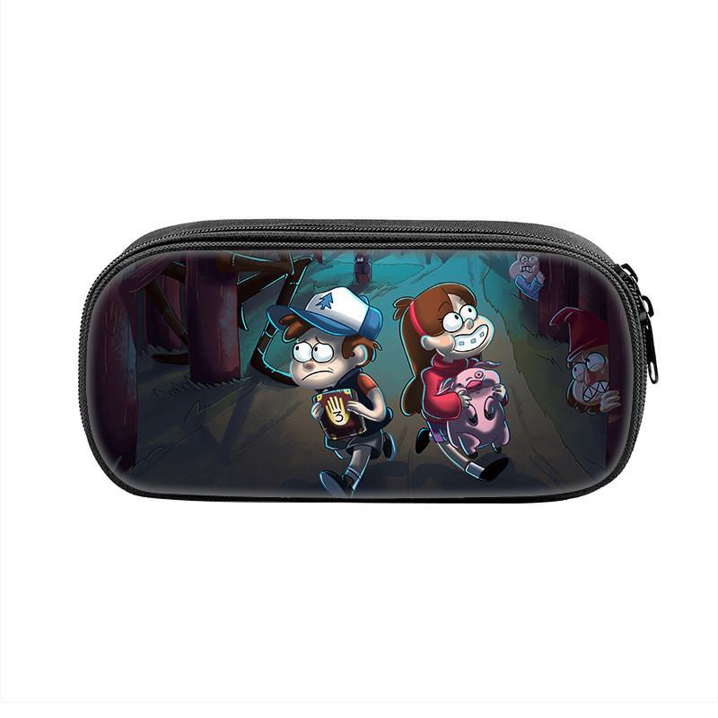 Gravity Falls Cartoon Pencil Case Large Capacity Nylon School Supply Organizer For Students