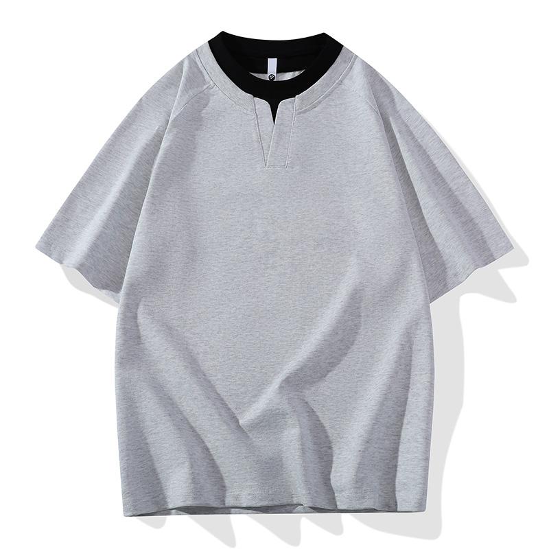 

Short-sleeved T-shirt For Men, Thin, Breathable, Loose, Large Size, Half-sleeved V-neck T-shirt 4XL сірий колір