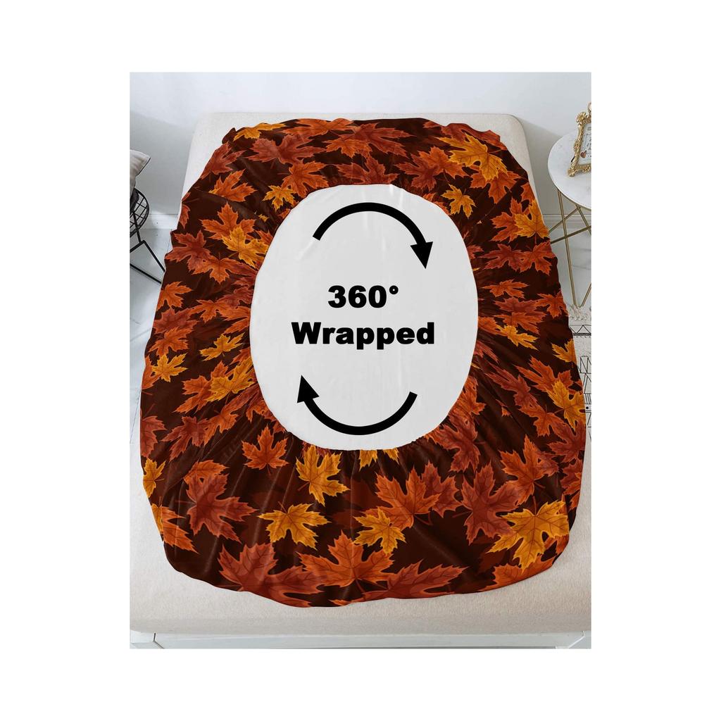 Autumn Maple Leaf Pattern Mattress Three-Piece Digital Printing Bedding Mattress Three-Piece Christmas Dress