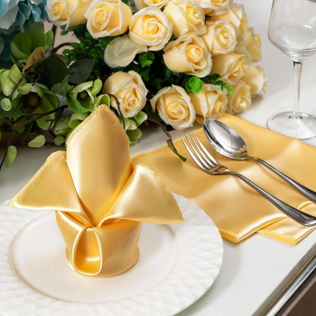 Satin Polyester Luxury Napkin for Weddings & Festive Table Decoration
