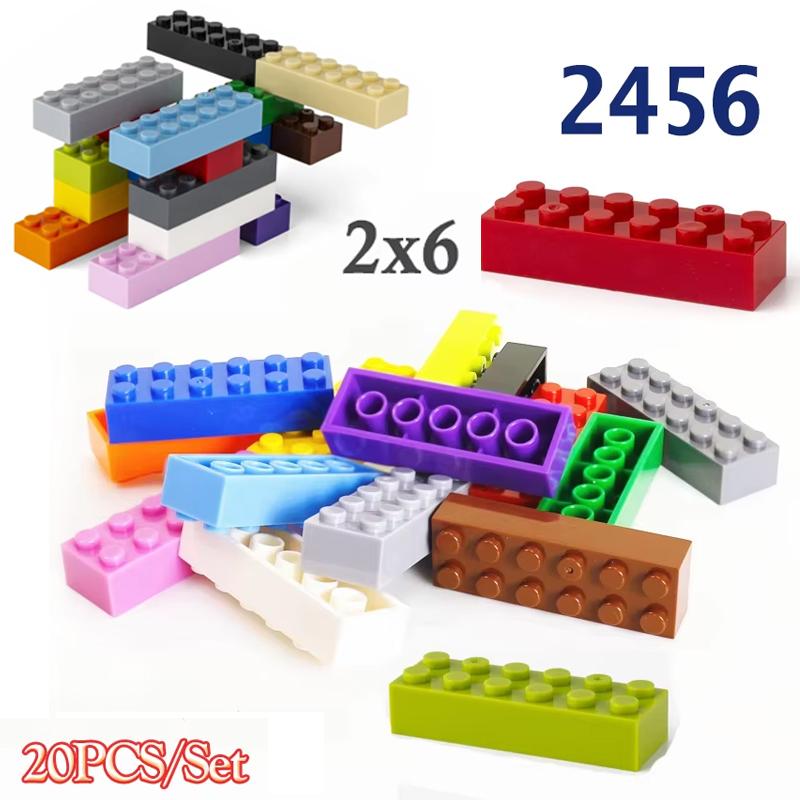 20PCS 2x6 Small Particle Building Blocks Parts Bulks Creative Colorful 2456 Kids Assembles DIY MOC High Bricks Toys Accessories