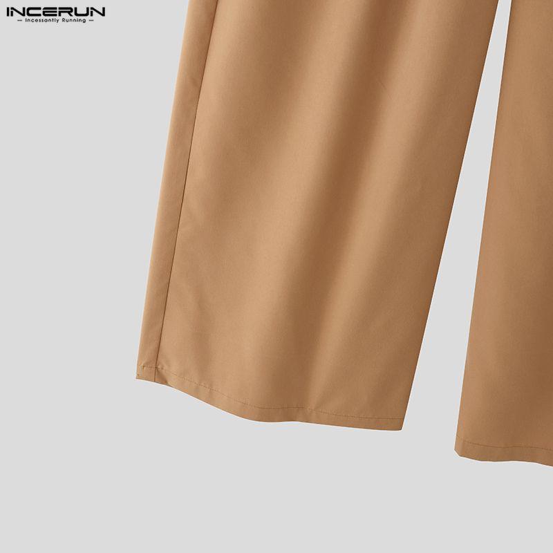 INCERUN Men Two Pieces Sleeveless Ruffled Tank Tops and Trousers Casual Pants Sets Outfits