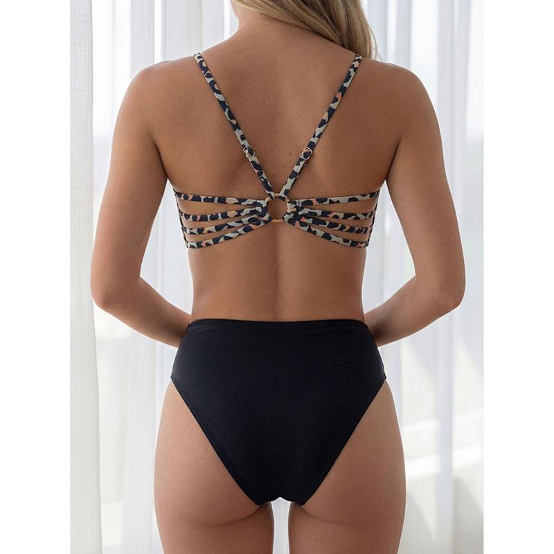 Sexy Women's Bikini Set Elegant Two Piece Swimwear with High Waist Bottom & Triangle Top Summer Bikini Tops Women's Suits