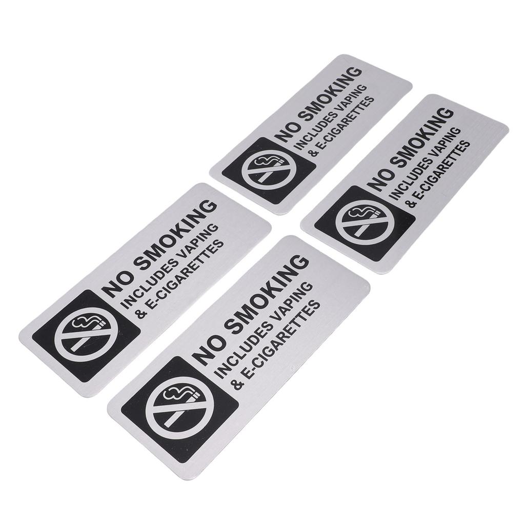 4 Stück Rauchverbotsschilder 7x3 Zoll Wetterfest Selbstklebend Kein Vaping Aluminiumschilder für Zuhause Geschäft Innen Außen