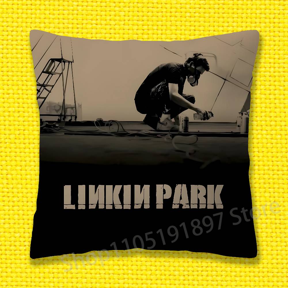 Emily A-Armstrong L-Linkin P-Park Kuddfodral För 30x30cm 40x40cm 45x45cm 50x50cm 55x55cm Fyrkantigt Soffkuddfodral Överdrag