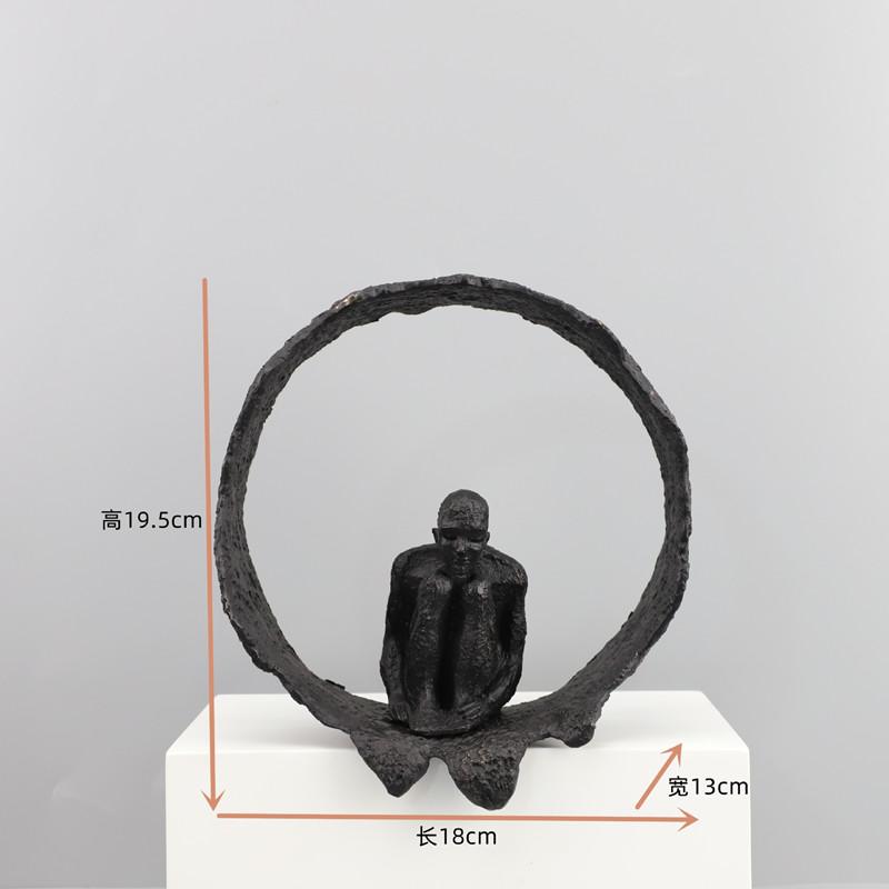 Minimalist Metal Character Ornaments, Abstract Art, Three Person Cast Iron Figures, Reflective Sculpture Models, Home Decoration