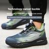 Anti-puncture Work Shoes Lightweight Safety Shoes with Rotary Button Steel Toe Work Boots for Men Women Safety Toe Sneakers