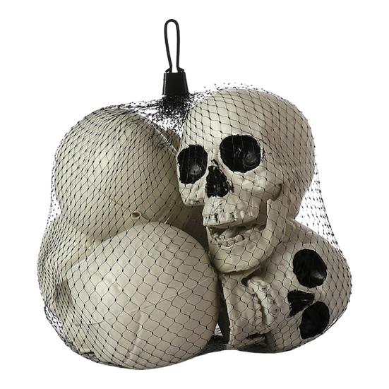 Halloween Skull Head Decor Plastic Realistic Human Skull Figurine for Graveyard Scene Haunted House Bar Home Table Decorations