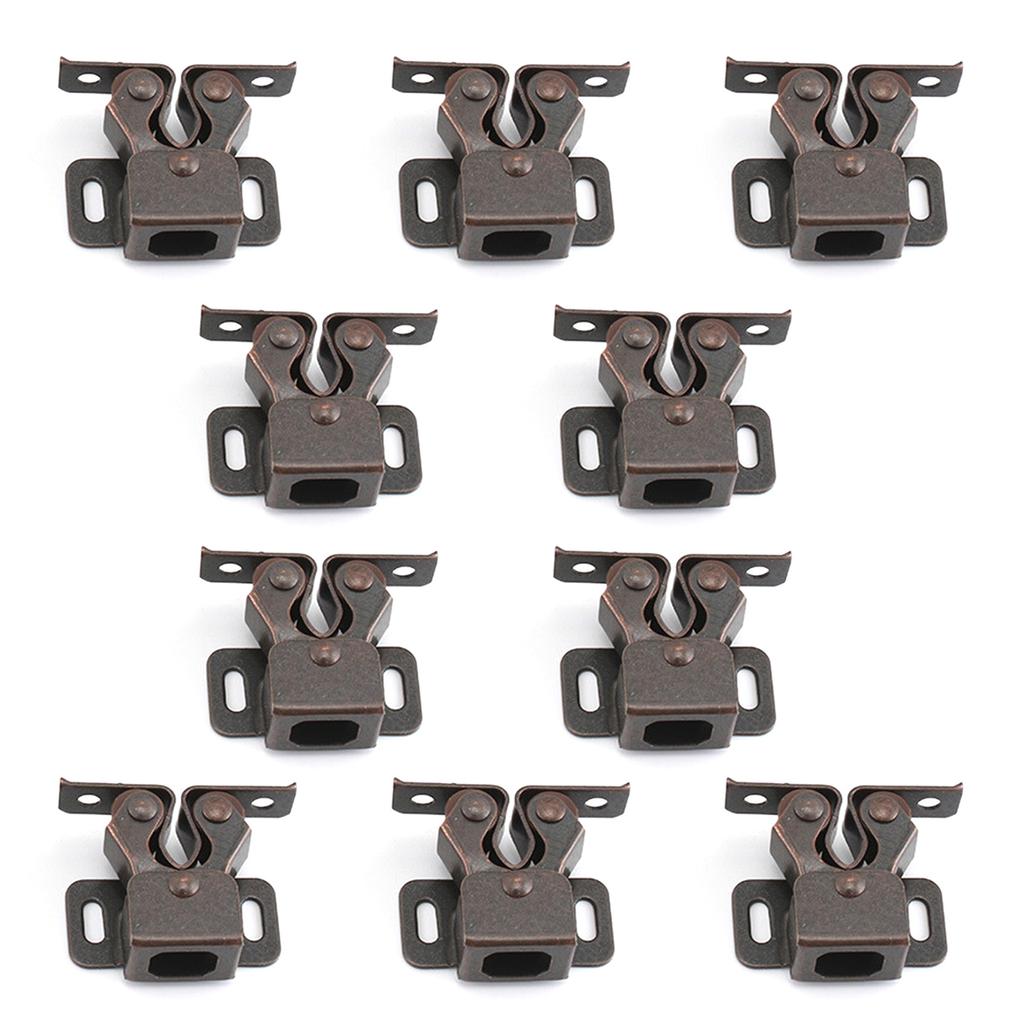 10 Pack Double Roller Catch Cabinet Latches for Cupboard Closet Door, Home Furniture Door Double Roller Catches