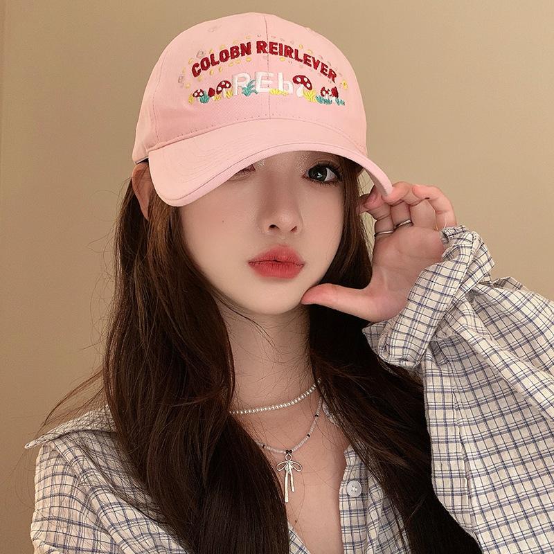 Baseball Cap Women's Spring and Summer Sweet Versatile Sun Hat Showing Face and Small Duckling Cap Big Head Circumference