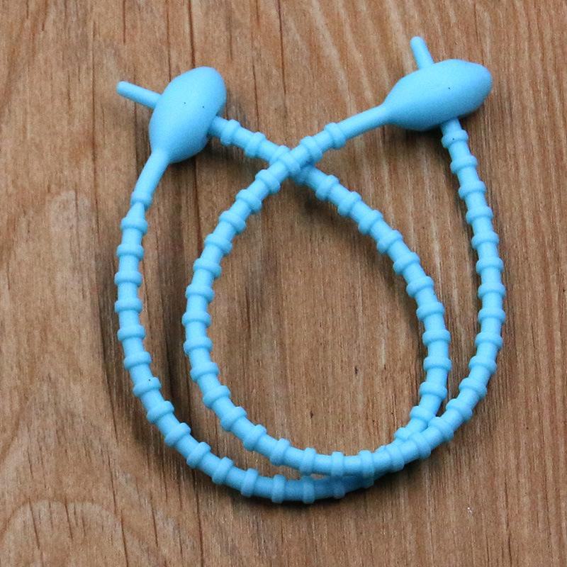 

13-цветный силиконовый многоразовый шнур-закрутка и стяжка-хомут с овальной головкой null синий