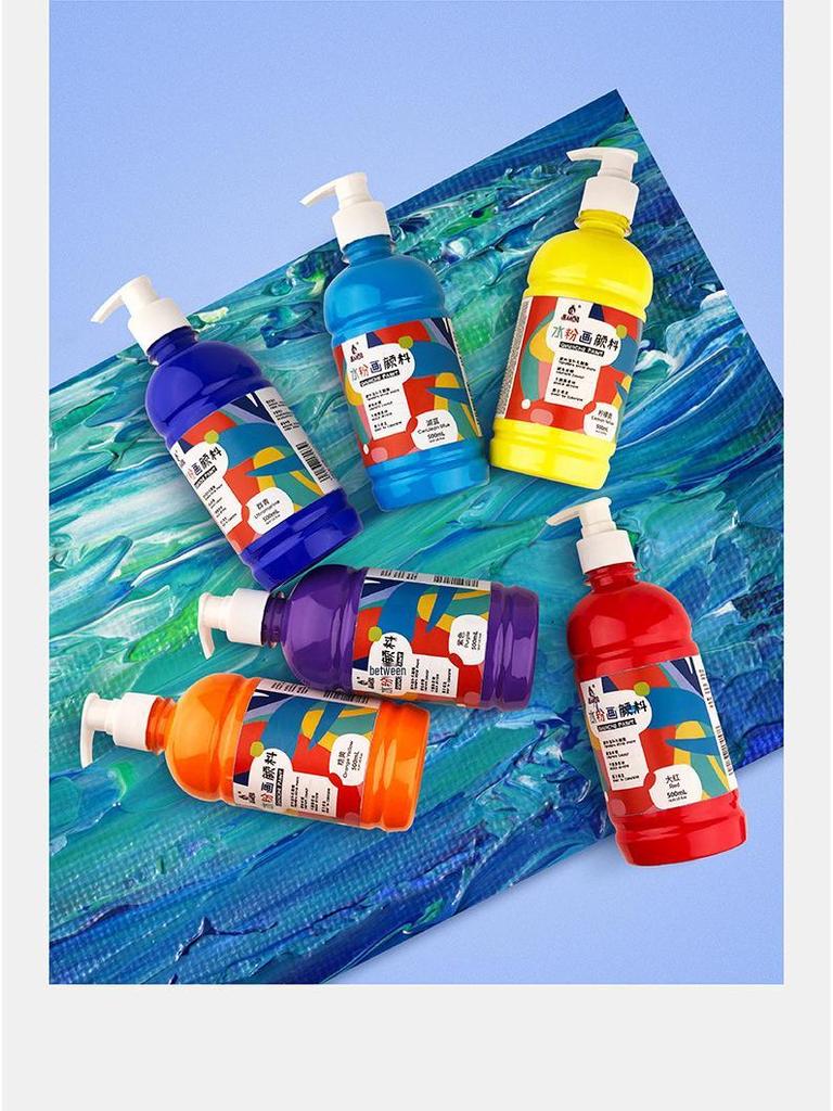 Kunstbedarf: 24-Farben 500ml Waschbares Gouache-Farben-Set für Bildungseinrichtungen und Kinder