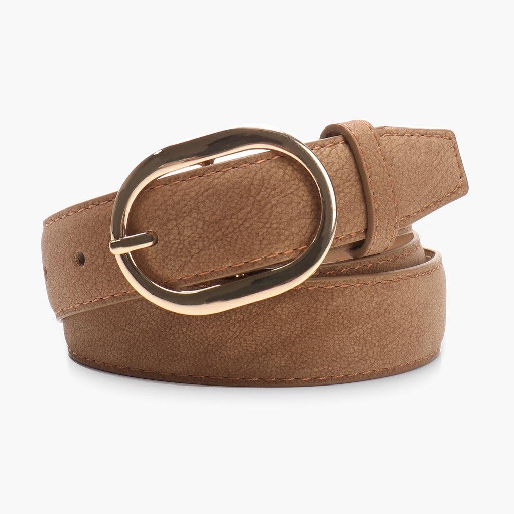 Classic Minimalist Pu Leather Belt With Alloy Buckle For Casual Women