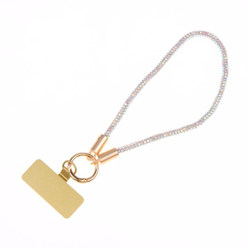 Hot Sale Luxury Full Phone Lanyard With Metal Clip Universal Short Chain Handheld Wrist Flash Accessory For Mobile Phones