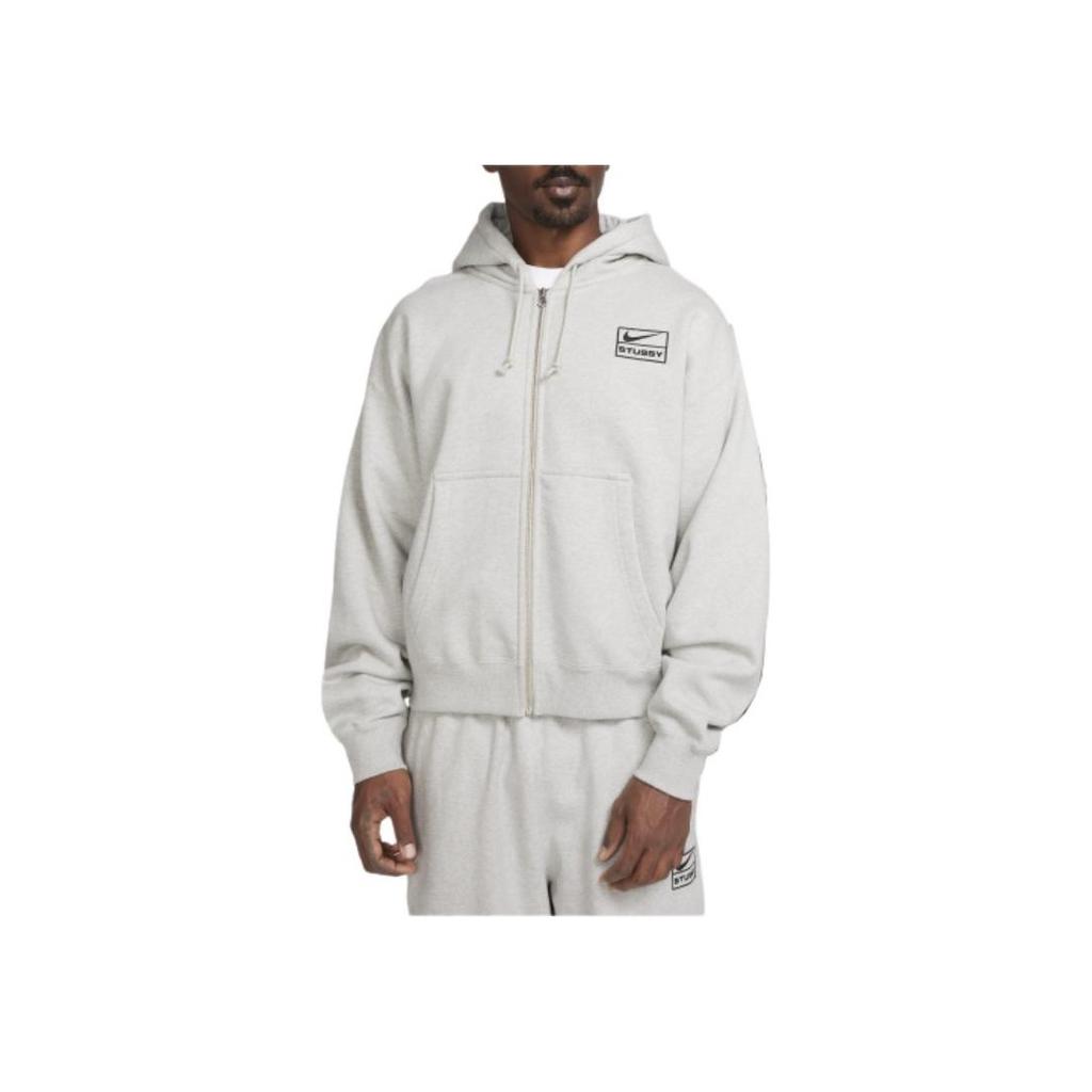 Stussy X Nike Fleece Zip Up Hoodie (Asia Sizing) Grey Unisex