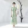 Green Odai national style new Chinese cheongsam improved young women's high-end retro short-sleeved dress spring and summer