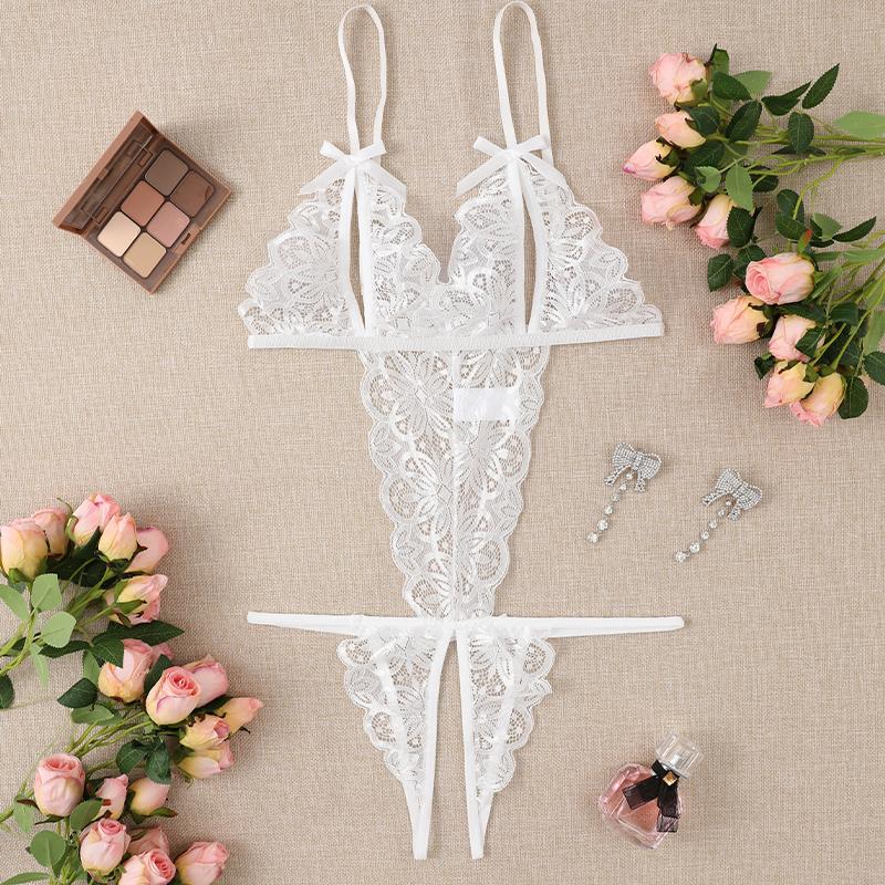 Lingerie Sexy Donna Pizzo Trasparente Intimo Set di Slip Delicato Kit Reggiseno Push Up Set di Slip Reggiseni Erotici Sottili Sexy Body