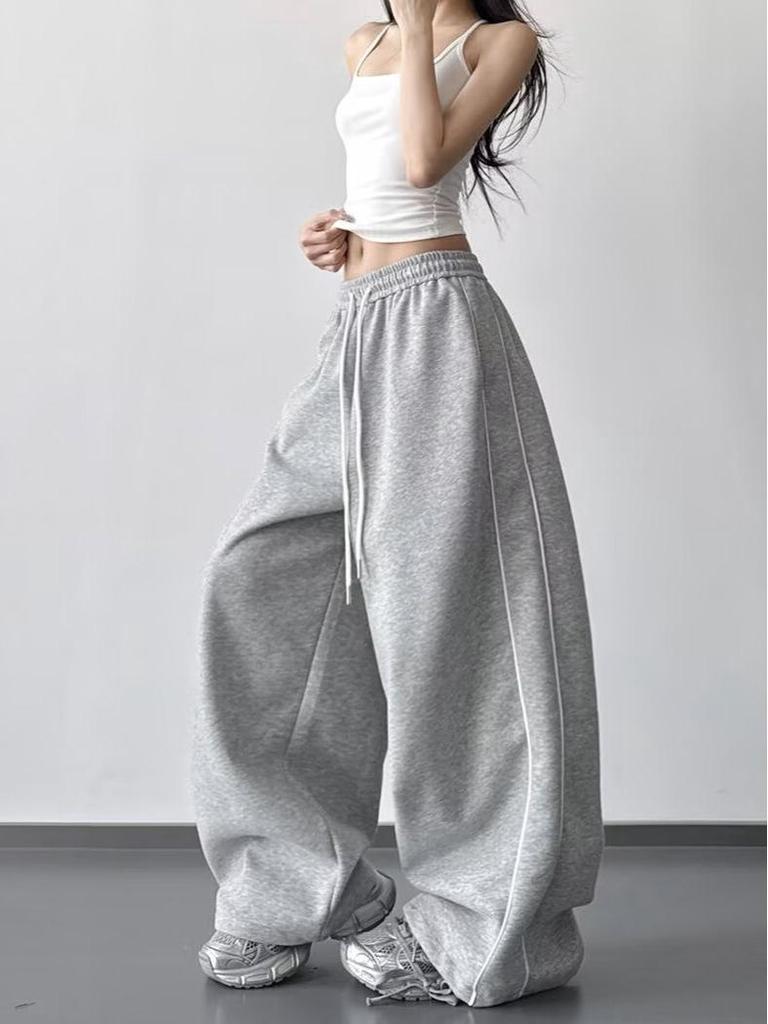 Pantalones de chándal anchos con cordón para mujer - Casual, Adelgazantes y con caída Estilo 2026